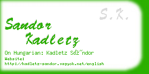 sandor kadletz business card